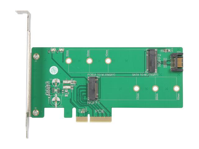 VANTEC UGT-M2PC200 M.2 NVMe + M.2 SATA SSD PCIe X4 Adapter