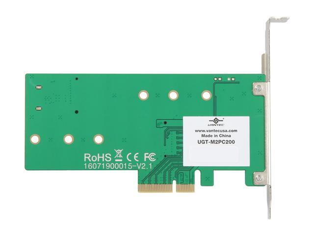 VANTEC UGT-M2PC200 M.2 NVMe + M.2 SATA SSD PCIe X4 Adapter