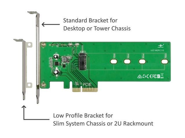 VANTEC UGT-M2PC110 M.2 NVMe PCIe X4 Adapter For Extra Long 110mm Module