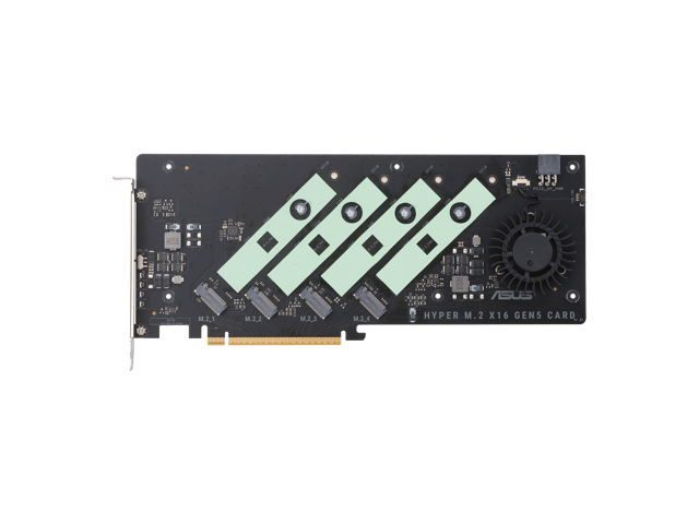 ASUS Hyper M.2 x16 Gen5 Card (PCIe 5.0/4.0) supports four NVMe M.2 (2242/2260/2280/22110) devices up to 512 Gbps for AMD and Intel platform RAID...