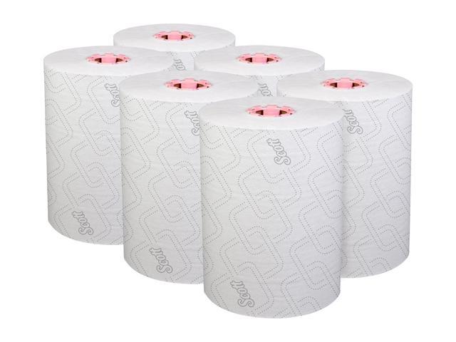 Scott Control Slimroll Hard Roll Paper Towels (47032) for Slimroll Dispensers (Pink Core), Fast-Drying Absorbency Pockets, White, 6 Rolls / Case,...