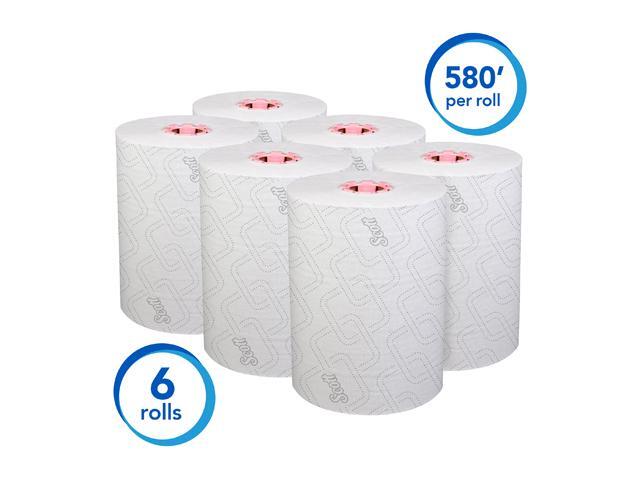 Scott Control Slimroll Hard Roll Paper Towels (47032) for Slimroll Dispensers (Pink Core), Fast-Drying Absorbency Pockets, White, 6 Rolls / Case,...
