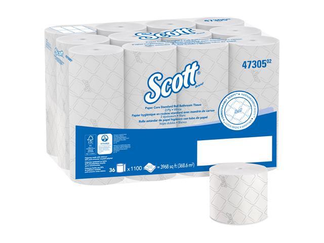 Scott Pro Paper Core High Capacity Bath Tissue (47305), 2-PLY, White, 36 Rolls / Case, 1,100 Sheets / Roll
