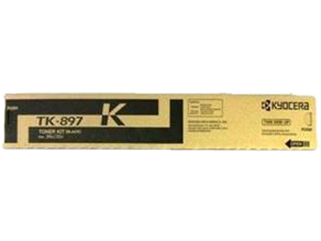 Black Toner Cartridge for Kyocera TK-897K FS-C8520MFP, FS-C8525MFP, TASKalfa 205c, TASKalfa 255c, Genuine Kyocera Brand