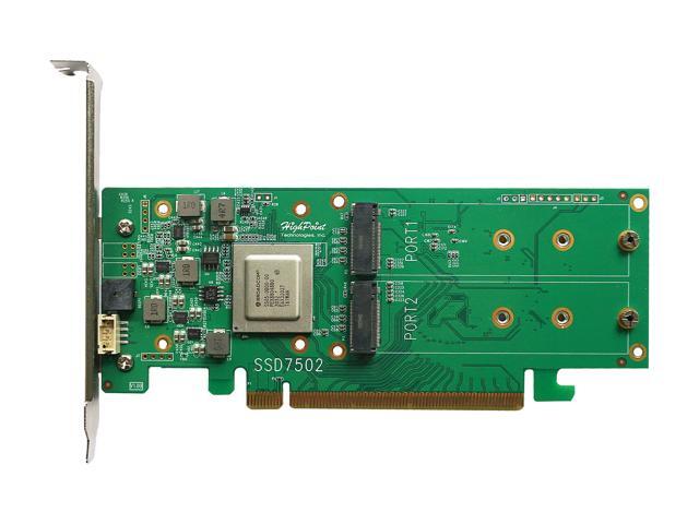 HighPoint SSD7502 PCI-Express 4.0 x16 PCI-Express Controller Card
