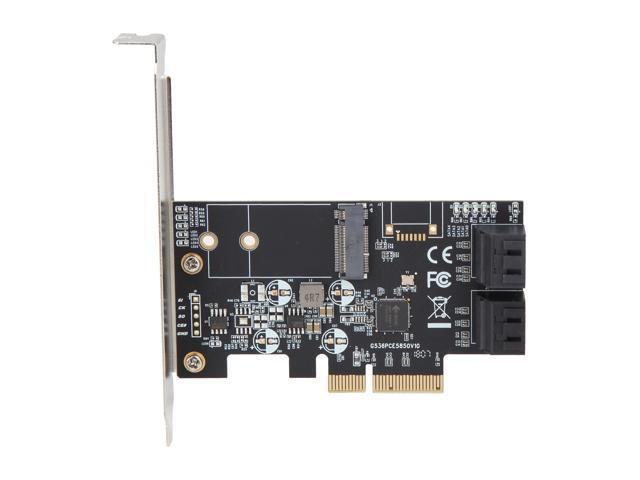 SYBA 4 x Port Non-RAID SATA III 6 Gbp/s and M.2 B Key 2242 PCI-e x4 Controller Card Model SI-PEX40138