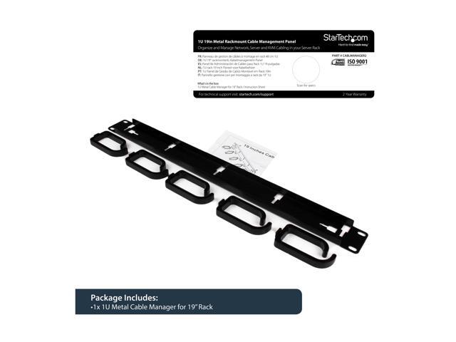StarTech. com CABLMANAGER2 1U 19in Metal Rackmount Cable Management Panel