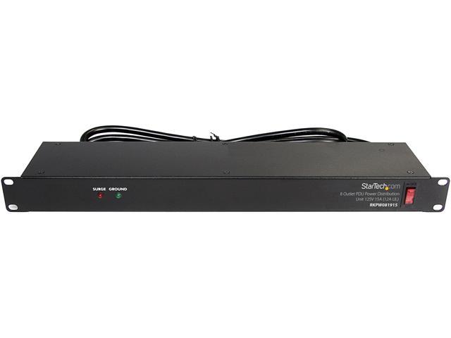 StarTech. com RKPW081915 Rackmount PDU with 8 Outlets with Surge Protection - 19 in Power Distribution Unit - 1U