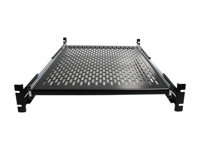 StarTech. com UNISLDSHF19 2U Adjustable Mounting Depth Vented Sliding Rack Mount Shelf - 50 lbs / 22.7 kg - Sliding Server Rack Shelf - Server...