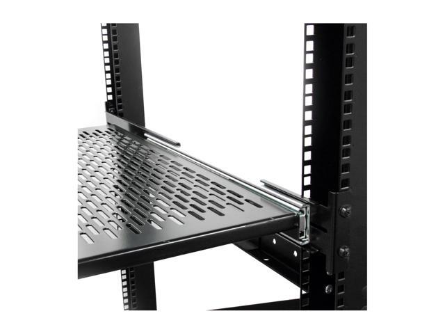 StarTech. com UNISLDSHF19 2U Adjustable Mounting Depth Vented Sliding Rack Mount Shelf - 50 lbs / 22.7 kg - Sliding Server Rack Shelf - Server...