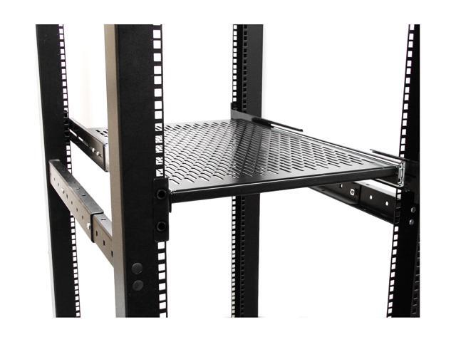 StarTech. com UNISLDSHF19 2U Adjustable Mounting Depth Vented Sliding Rack Mount Shelf - 50 lbs / 22.7 kg - Sliding Server Rack Shelf - Server...