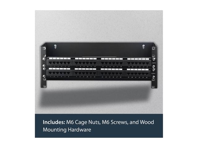 StarTech. com WALLMOUNTH4 4U 19in Hinged Wall Mounting Bracket for Patch Panels