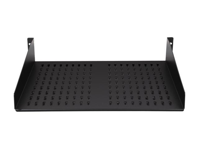 StarTech. com CABSHELFV 2U 16 in Universal Vented Rack Mount Cantilever Shelf - Fixed Server Rack Cabinet Shelf - 50 lbs / 22 kg - 16 in Deep