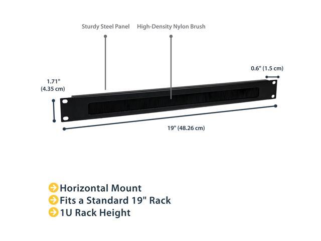 StarTech. com CMBRUSH1U 1U Brush Strip Horizontal Server Rack Cable Management Panel