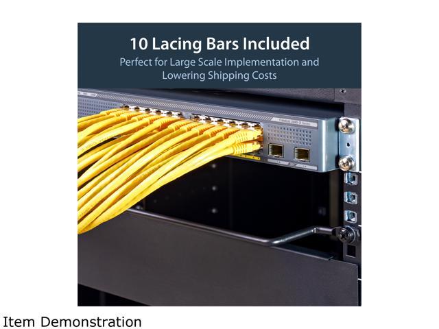 StarTech CMLB102 StarTech. com Cable Lacing Bar - 10 Pack - 75 degrees - 2 in offset - Horizontal Cable Management Bar - Rack Cable Organizer