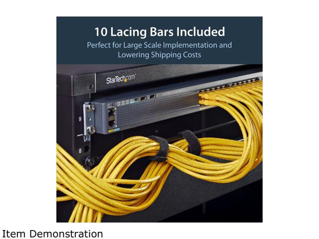 StarTech CMLB10 StarTech. com Cable Lacing Bar - 10 Pack - 75 degrees - 4 in offset - Horizontal Cable Management Bar - Rack Cable Organizer