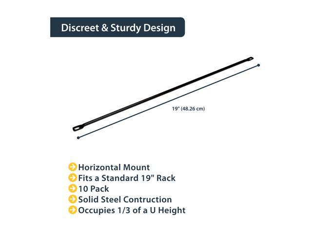StarTech CMLB10 StarTech. com Cable Lacing Bar - 10 Pack - 75 degrees - 4 in offset - Horizontal Cable Management Bar - Rack Cable Organizer