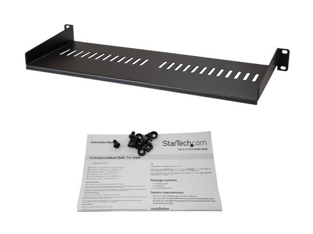 StarTech. com CABSHELF1U7V 1U Rack Shelf - 7 in Deep - Heavy-duty Steel - Vented Rack Shelf - Rack Mount Shelf - Server Rack Shelf - Network Rack Shelf