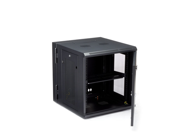 StarTech. com 4-Post 12U Wall Mount Network Cabinet with 1U Shelf, 19' Hinged Wall-Mounted Server Rack for Data / AV / Electronics / Computer...