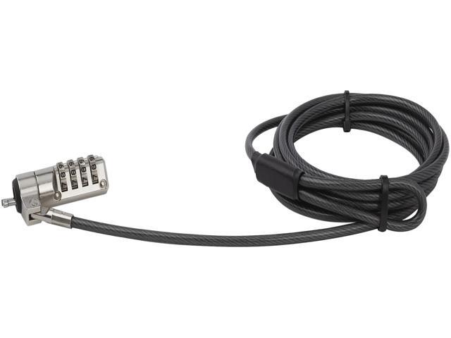 StarTech. com LTLOCK4D Laptop Cable Lock - With Swivel Hinge - 2m / 6.5' Steel Cable - Portable 4-Digit Combination Lock - Locking Security Cable