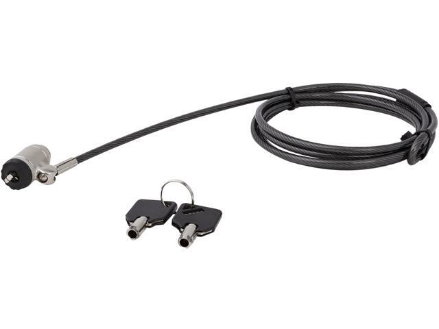 StarTech. com LTLOCKKEY Keyed Cable Lock - Push-to-Lock Button - 2m (6.5') Steel Cable - Locking Cable for Laptop - Computer Security Cable Lock