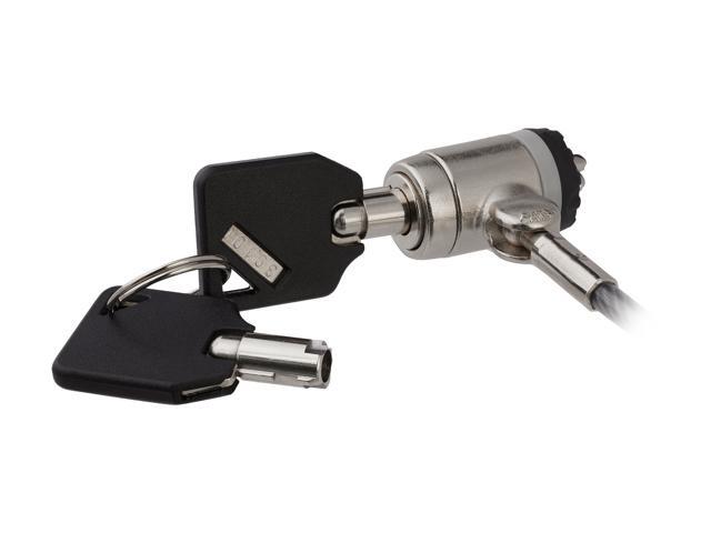 StarTech. com LTLOCKKEY Keyed Cable Lock - Push-to-Lock Button - 2m (6.5') Steel Cable - Locking Cable for Laptop - Computer Security Cable Lock