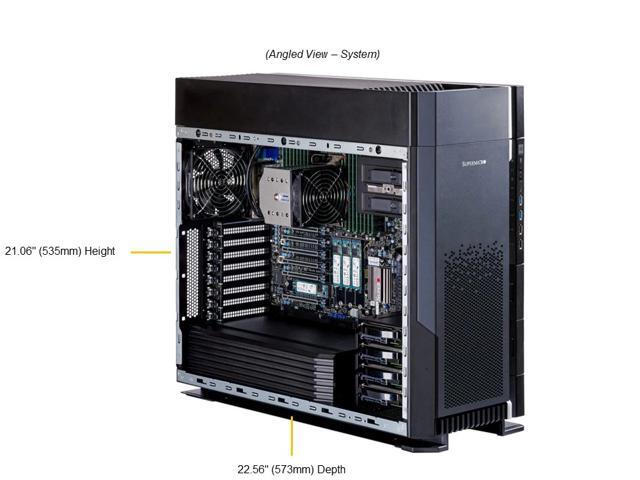 Supermicro SYS-551A-T 5U Workstation Barebone, Single Socket E (LGA4677), support Intel® Xeon® W-3400 processors, 1x 1GbBaseT, 1x 10GbBaseT.