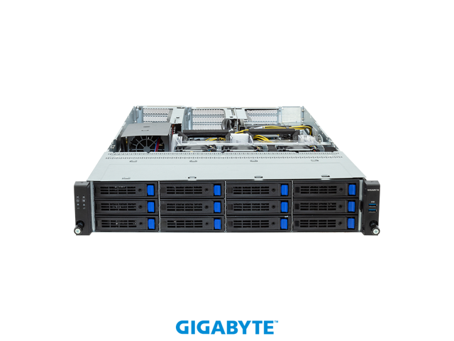 GIGABYTE R243-EG0-AAL1 Rack Server - AMD EPYC 8004 - 2U UP 4 x PCIe Gen5 GPUs Titanium