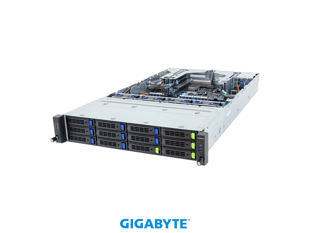 GIGABYTE R283-S91-AAE1 Rack Server - 5th/4th Gen Intel Xeon Scalable - 2U DP 12+2-Bay Gen4 NVMe/SATA/SAS