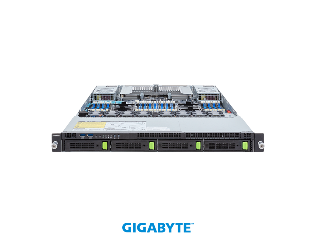 GIGABYTE R183-S95-AAV1 Rack Server - 5th/4th Gen Intel Xeon Scalable - 1U DP 4-Bay Gen5 NVMe/SATA/SAS-4 Titanium