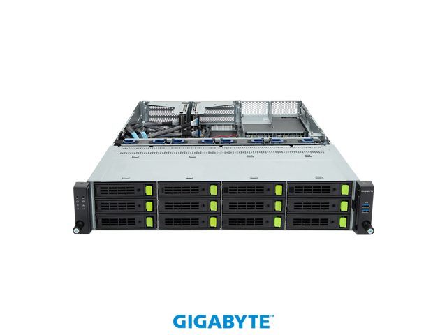 GIGABYTE R263-Z30-AAC1 Rack Server - AMD EPYC 9004 - 2U UP 12-Bay Gen4 NVMe/SATA/SAS (12 x NVMe) Platinum