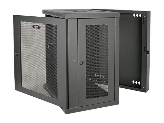 Tripp Lite 15U Wall-Mount Rack Enclosure Cabinet, Hinged Back, Switch-Depth (SRW15US)