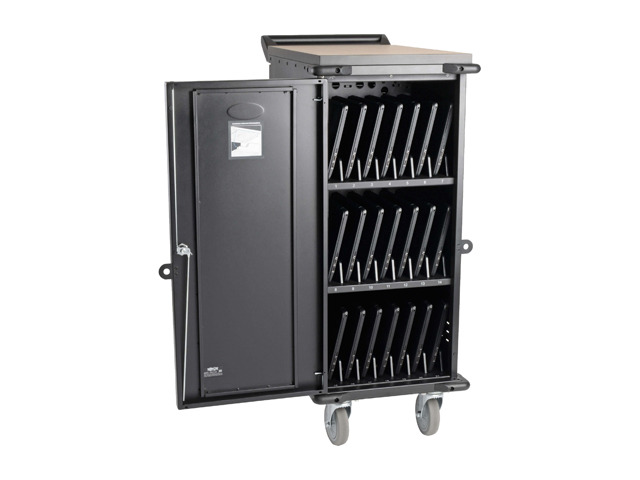 Tripp Lite 21-Port AC Mobile Charging Cart Storage Station for Chromebooks, iPads, Laptops, Tablets, Black (CSC21AC)