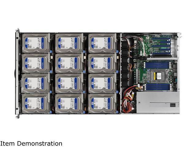 Open Box - Asrock Rack 1U12XL-EPYC/2T2E 1U Rackmount Server Barebone AMD SP3 (LGA4094) EPYC 7002/7001 Hot-Swap Bay SATA/SAS & NVME HDD/SSD