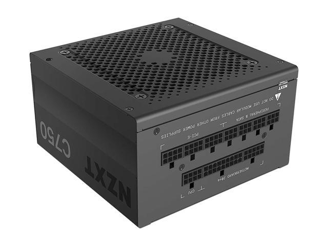 NZXT C750 NP-C750M 750 Watt PSU 80+ Gold Certified Hybrid Silent Fan Control Fluid Dynamic Bearings Modular Design Sleeved Cables ATX Gaming Power...