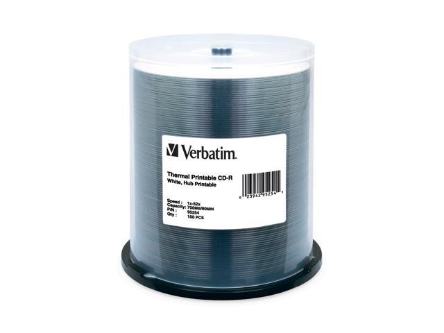 Verbatim 700MB 52X CD-R Thermal Printable 100 Packs Media Model 95254