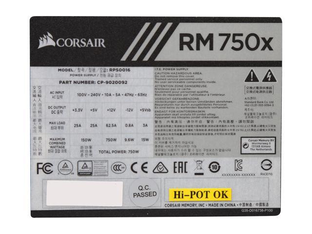 CORSAIR RMx Series RM750X 750W 80 PLUS GOLD Haswell Ready Full Modular ATX12V & EPS12V SLI and Crossfire Ready Power Supply