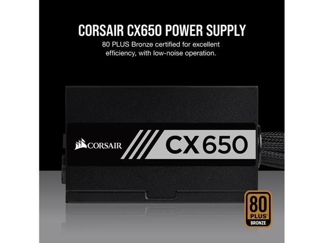 CORSAIR CX Series CX650 650W ATX12V 80 PLUS BRONZE Certified Active PFC Power Supply, CP-9020122-NA