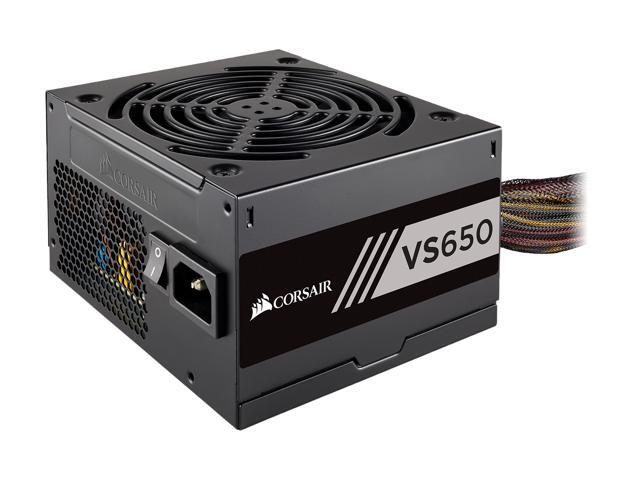 CORSAIR VS Series, VS650, 650 Watt (650W), Active PFC, 80 PLUS White Certified Power Supply