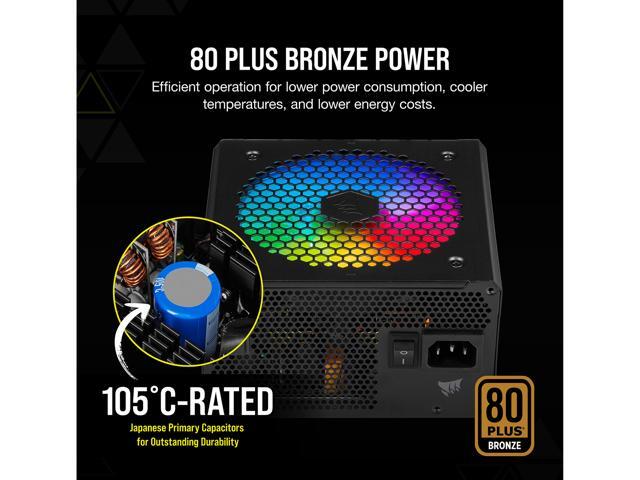 CORSAIR CX-F RGB Series CX650F RGB 650W 80 PLUS Bronze Fully Modular ATX Power Supply, CP-9020217-NA