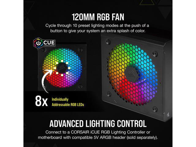 CORSAIR CX-F RGB Series CX550F RGB 550W 80 PLUS Bronze Fully Modular ATX Power Supply, CP-9020216-NA