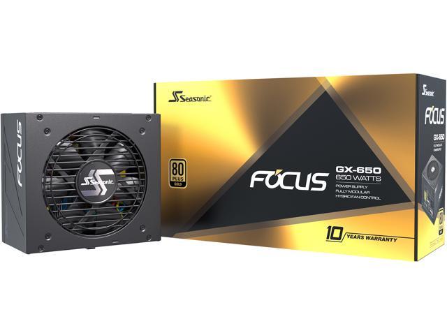 Seasonic FOCUS GX-650, 650W 80+ Gold, Full-Modular, Fan Control in Fanless, Silent, and Cooling Mode, 10 Year Warranty, Perfect Power Supply for.