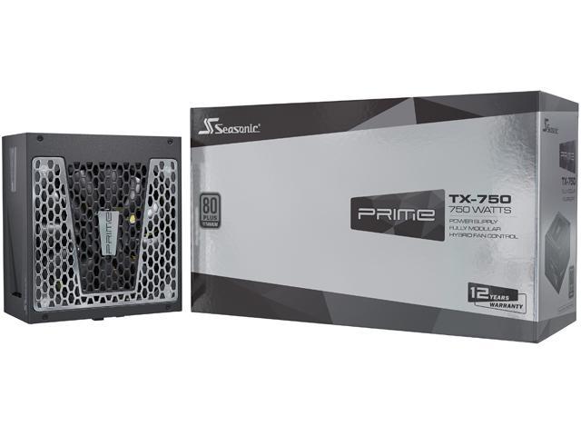 Seasonic PRIME TX-750, 750W 80+ Titanium, Full Modular, Fan Control in Fanless, Silent, and Cooling Mode, 12 Year Warranty, Perfect Power Supply.