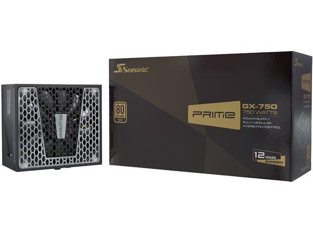 Seasonic PRIME GX-750, 750W 80+ Gold, Full Modular, Fan Control in Fanless, Silent, and Cooling Mode, 12 Year Warranty, Perfect Power Supply for.