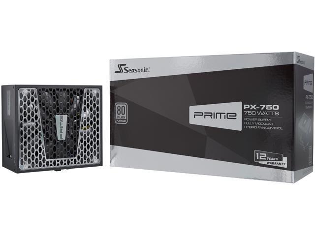 Seasonic PRIME PX-750, 750W 80+ Platinum, Full Modular, Fan Control in Fanless, Silent, and Cooling Mode, 12 Year Warranty, Perfect Power Supply.