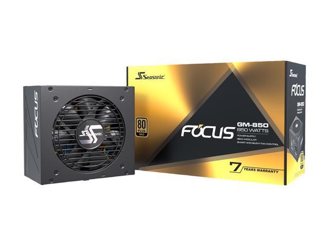 Open Box - Seasonic FOCUS GM-850, 850W 80+ Gold, Semi-Modular, Fits All ATX Systems, Fan Control in Silent and Cooling Mode, 7 Year Warranty.