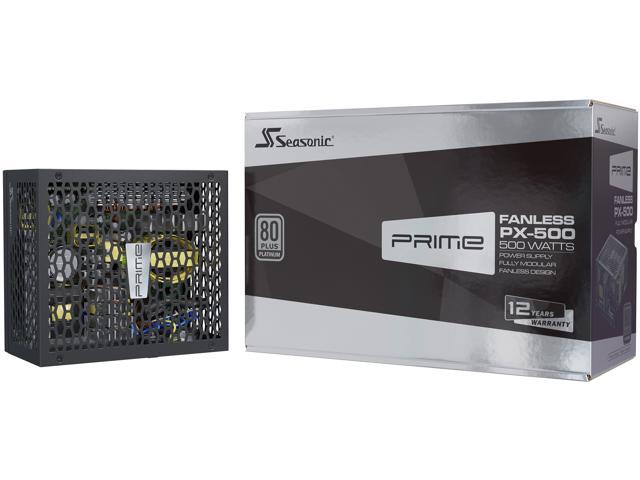 Seasonic PRIME FANLESS PX-500, 500W 80+ Platinum, Full Modular, ATX12V & EPS12V, True Fanless Design, 12 Year Warranty, Perfect Power Supply For.