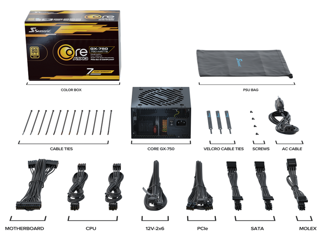 SeaSonic CORE GX-750 ATX3 750 W Power Supplies