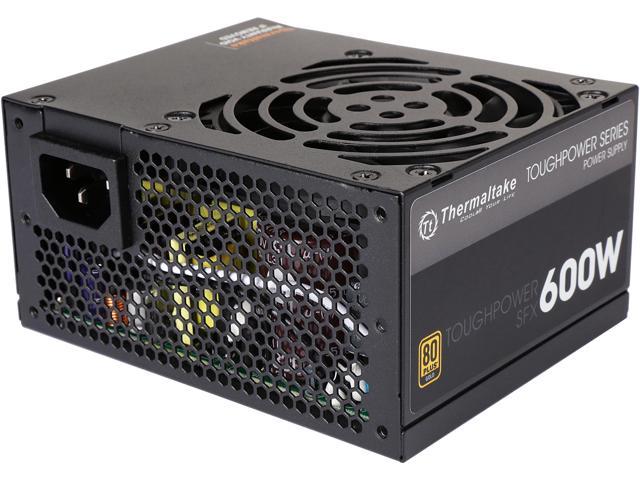 Thermaltake Toughpower SFX/ATX 600W SLI/CrossFire Ready Continuous Power 12V 3.3/ATX 12V 2.4 80 PLUS GOLD Certified Fully Modular Power Supply.