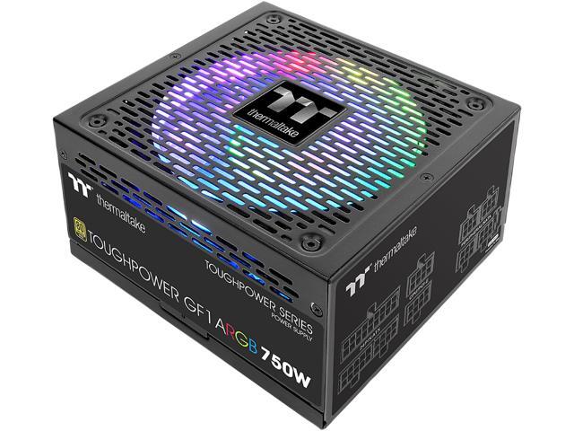 Thermaltake Toughpower GF1 ARGB 750W 80+ Gold 16.8 Million Colors 18 Addressable LEDs 5V Motherboard Sync/Analog Controlled SLI Full Modular Power.